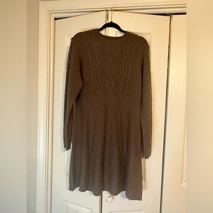 Simple brown sweater dress - XL/XXL bodycon long sleeve
